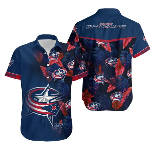 Columbus Hockey Hawaiian Shirt, Blue Jackets Hawaiian Shirt, Ice Hockey Hawaiian Shirt, NHL Hawaiian Shirt Moonbestprint