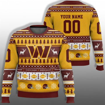 Commanders Football 2026 Ugly Christmas Sweater - Moonbestprint
