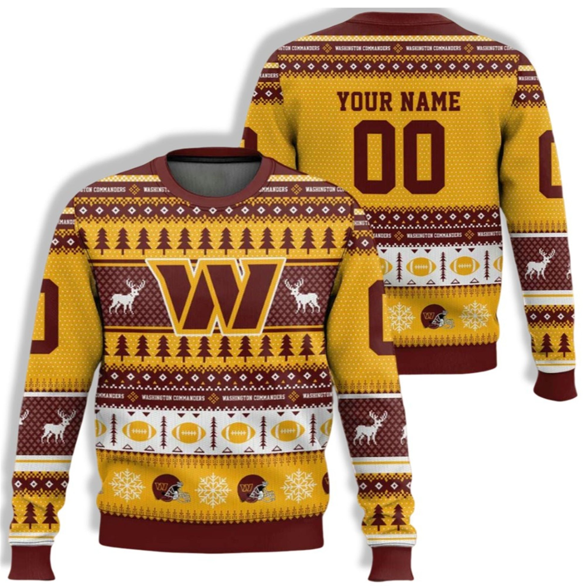 Commanders Football 2026 Ugly Christmas Sweater - Moonbestprint