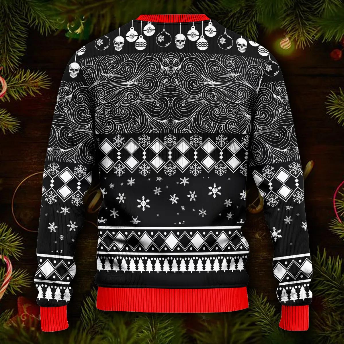 Cool Skull Inside Zip Shirt Skull Ugly Christmas Sweater Moonbestprint