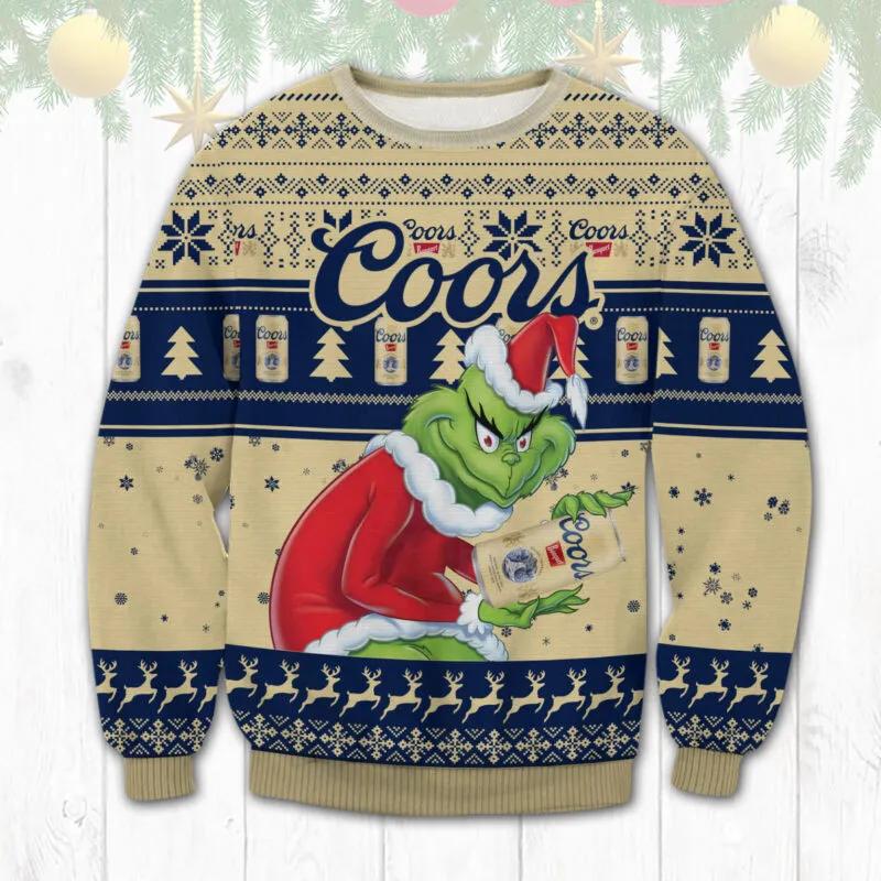 Coors Banquet Grinch Stolen Ugly Sweater, Grinch Holiday Sweater Moonbestprint