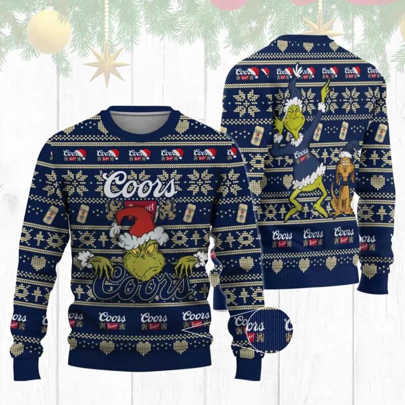 Coors Banquet Grinch Ugly Sweater, Grinch Holiday Sweater Moonbestprint