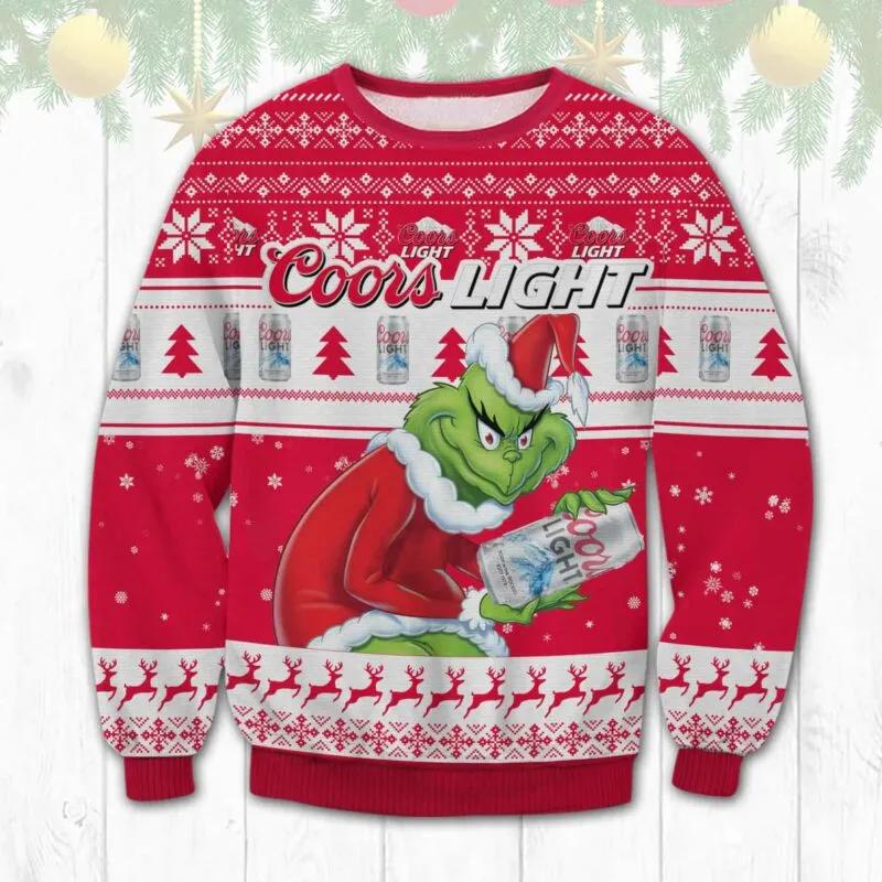 Coors Light Grinch Stolen Ugly Sweater, Grinch Holiday Sweater Moonbestprint