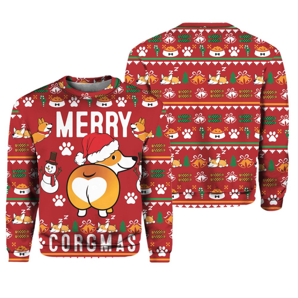 Corgi Merry Corgmas Ugly Christmas Sweater - Moonbestprint