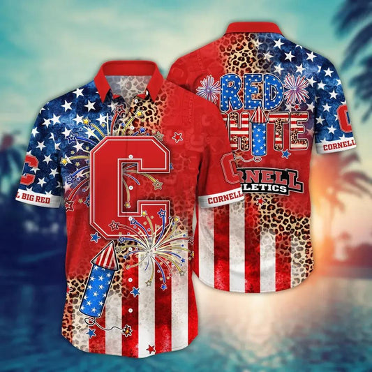 Cornell Big Red NCAA Aloha Hawaiian Shirt, NCAA Hawaiian Shirt Moonbestprint