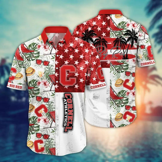 Cornell Big Red NCAA Flower Aloha Hawaiian Shirt 10, NCAA Hawaiian Shirt Moonbestprint