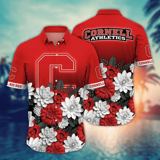 Cornell Big Red NCAA Flower Aloha Hawaiian Shirt 13, NCAA Hawaiian Shirt Moonbestprint