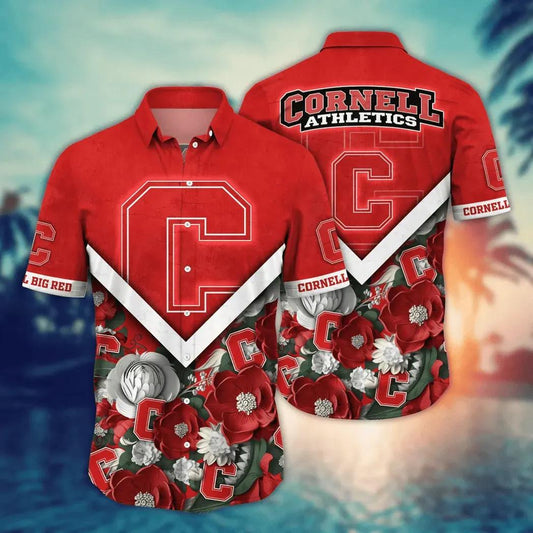 Cornell Big Red NCAA Flower Aloha Hawaiian Shirt 5, NCAA Hawaiian Shirt Moonbestprint