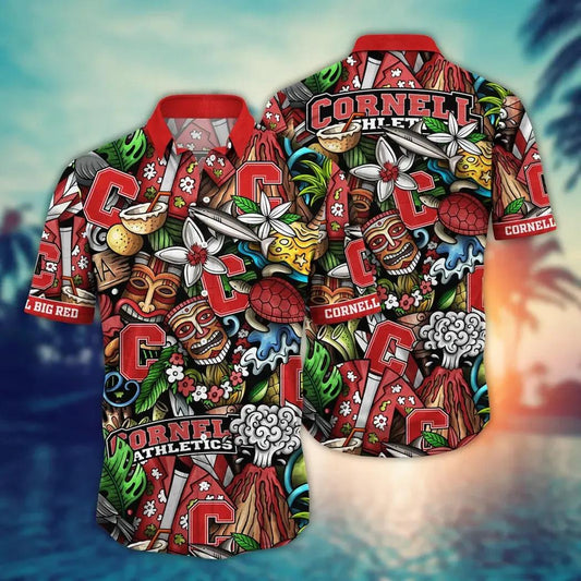 Cornell Big Red NCAA Flower Aloha Hawaiian Shirt 6, NCAA Hawaiian Shirt Moonbestprint