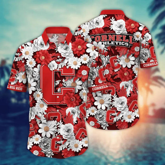 Cornell Big Red NCAA Flower Aloha Hawaiian Shirt 9, NCAA Hawaiian Shirt Moonbestprint