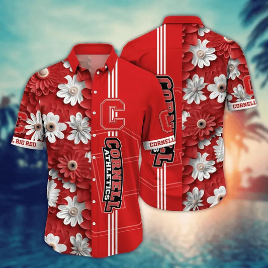 Cornell Big Red Style Hot Trending Summer NCAA Flower Aloha Hawaiian Shirt, NCAA Hawaiian Shirt Moonbestprint