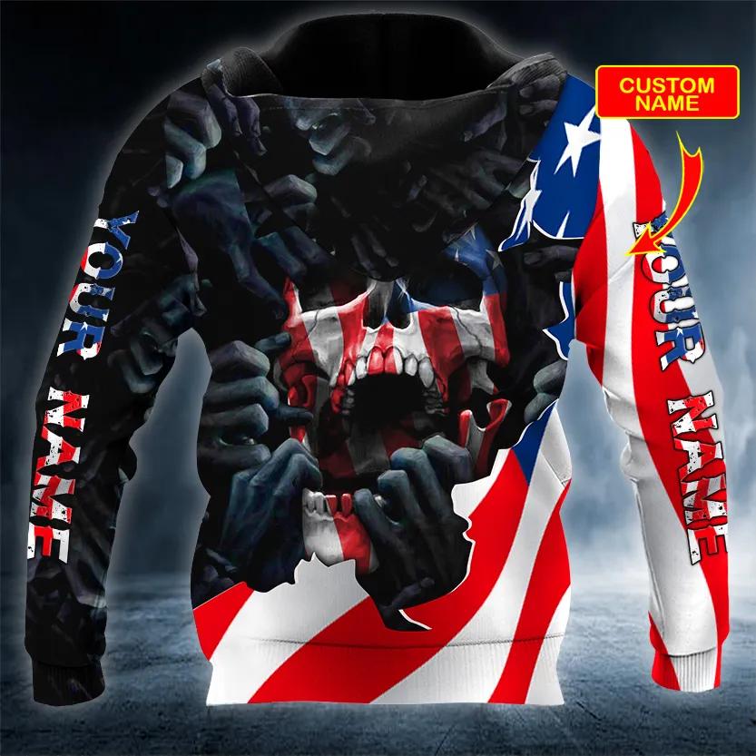 Corpses Hands American Flag Skull Custom 3D Hoodie Moonbestprint