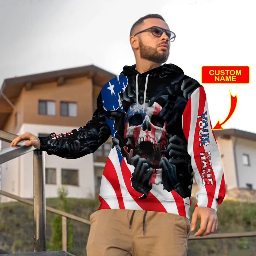 Corpses Hands American Flag Skull Custom 3D Hoodie Moonbestprint