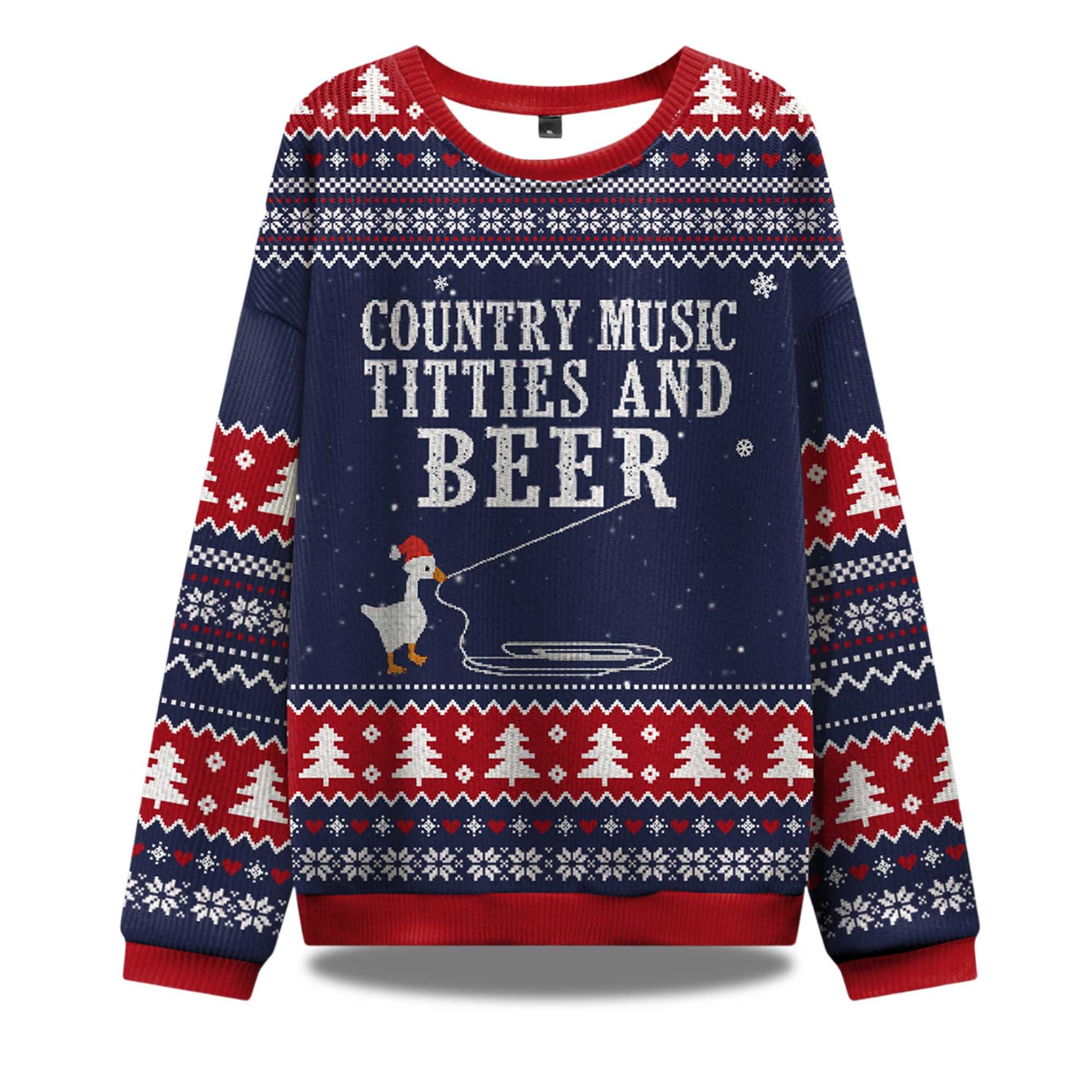 2026 Country Music Titties And Beer Ugly Christmas Sweater Moonbestprint