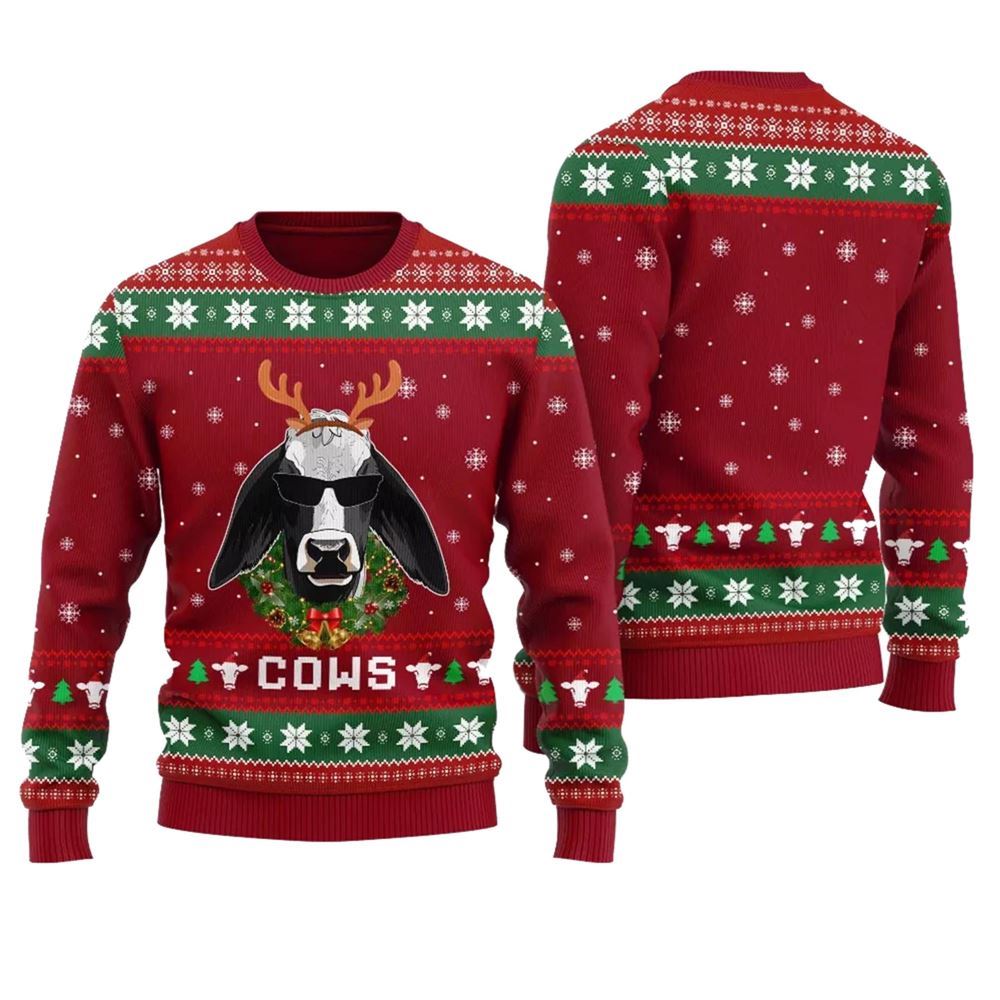 Cow Ugly Holiday Sweater - Moonbestprint