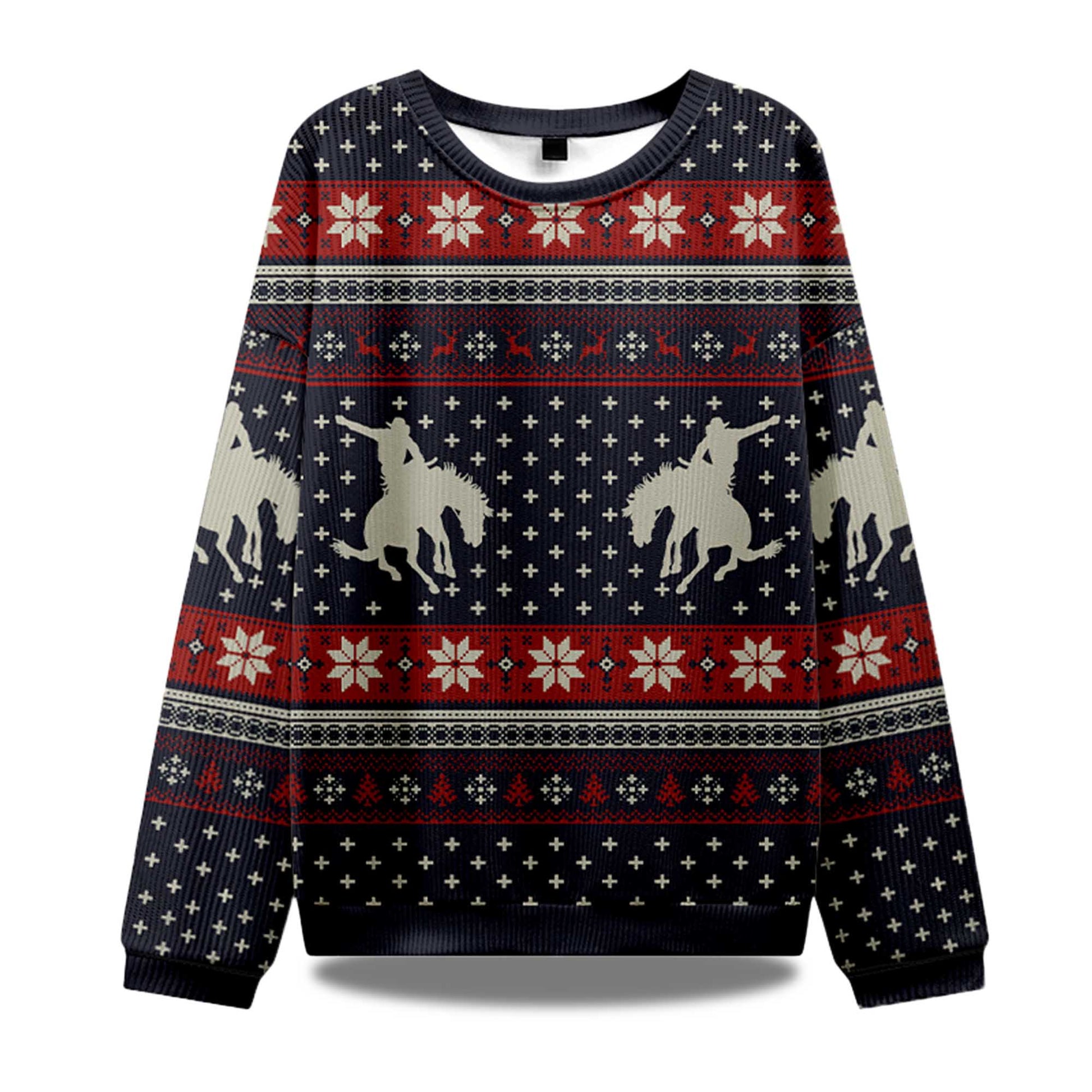 2026 Cowboy Silhouette Ugly Christmas Sweater Moonbestprint