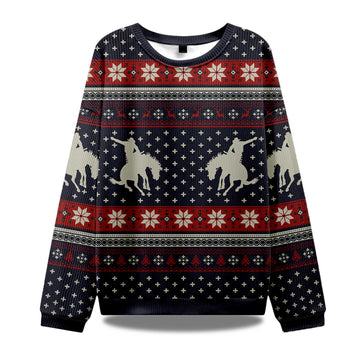 2026 Cowboy Silhouette Ugly Christmas Sweater Moonbestprint