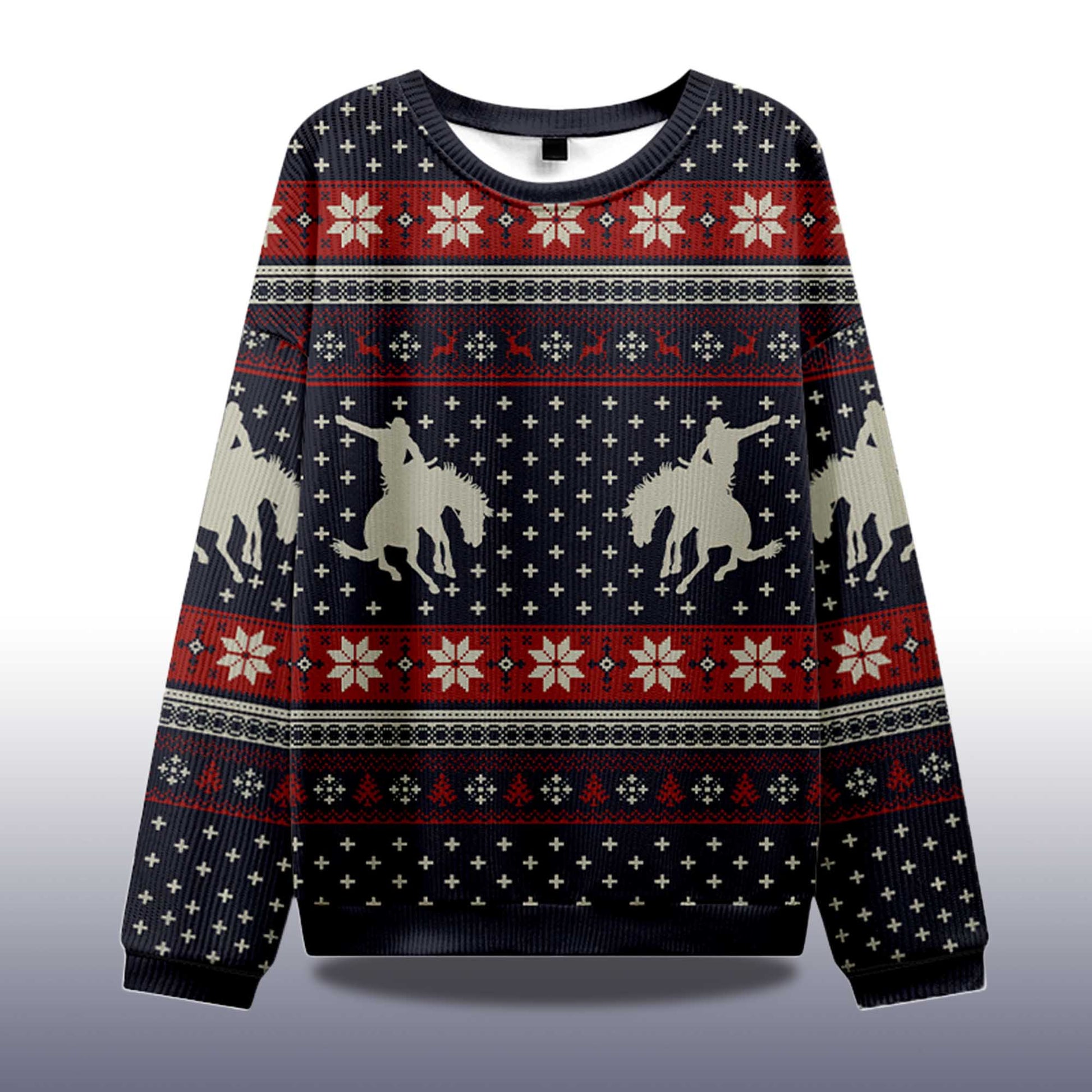 2026 Cowboy Silhouette Ugly Christmas Sweater Moonbestprint
