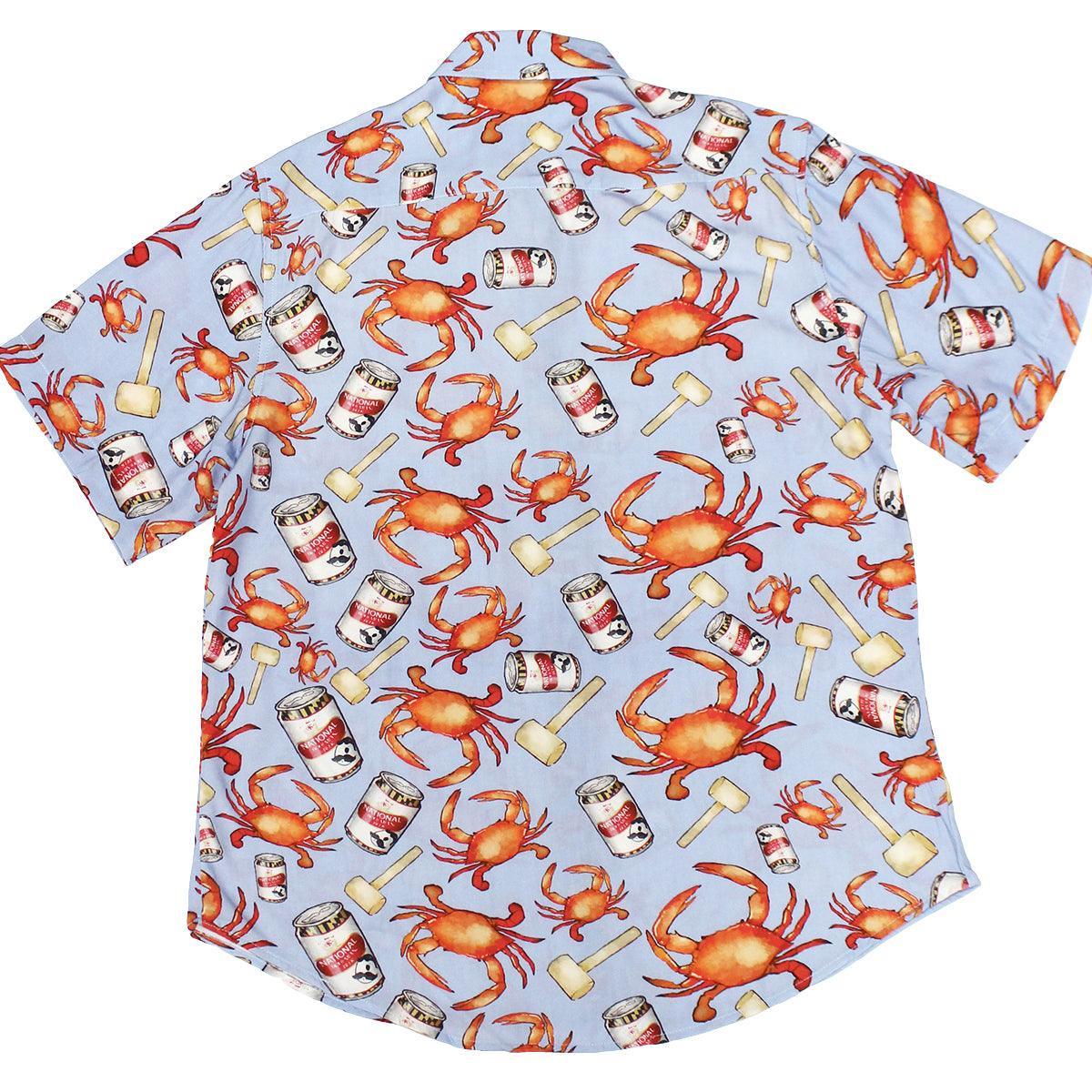 Crab, Mallet & Natty Boh (Light Blue) / Hawaiian Shirt – Moonbestprint