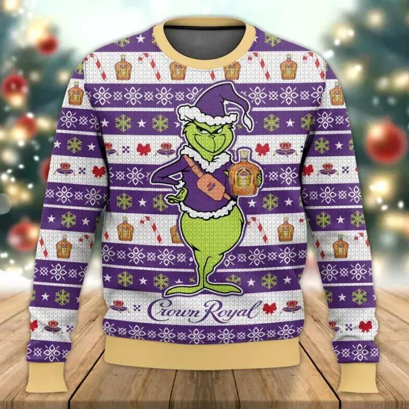 Crown Royal Grinch Ugly Sweater, Grinch Holiday Sweater Moonbestprint