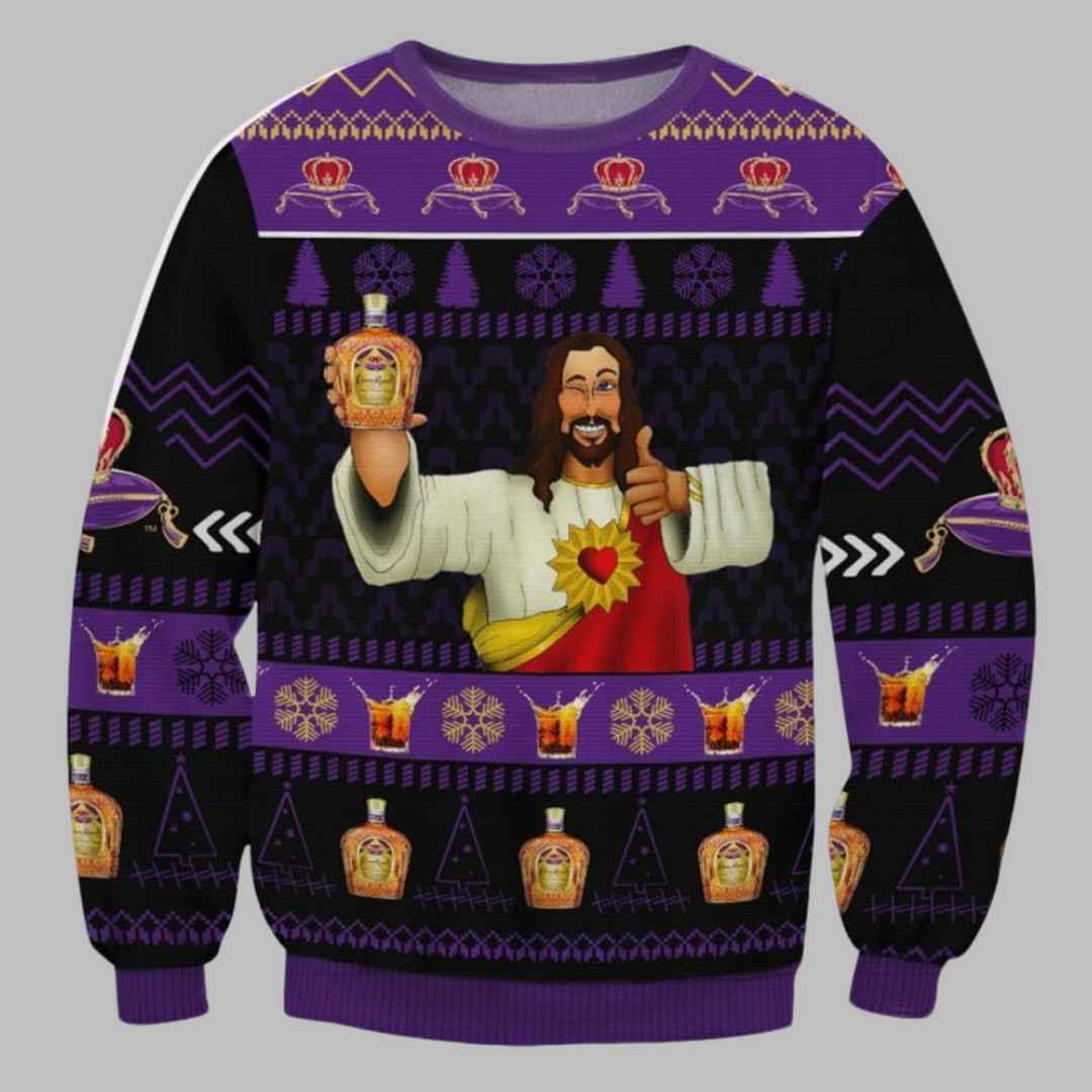 Crown Royal Jesus Like Ugly Christmas Sweater – Moonbestprint