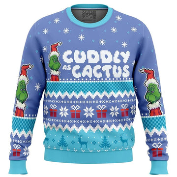 Cuddly as a Cactus Grinch Ugly Christmas Sweater, Grinch Holiday Sweater Moonbestprint