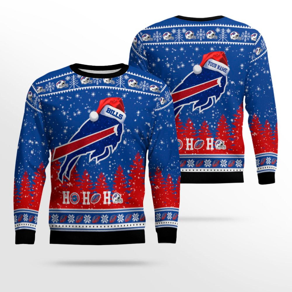 Custom 2025 Buffalo Bills Santa Christmas Ugly Sweater – Moonbestprint