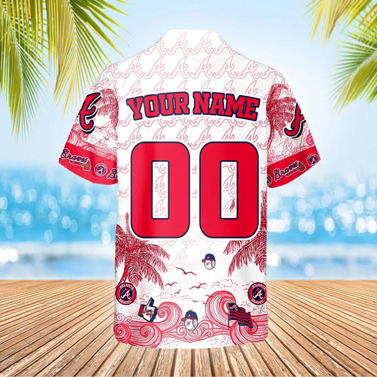 Custom Atlanta Braves Hawaiian Shirt, Atlanta Braves Aloha Shirt, MLB Hawaiian Shirt Moonbestprint