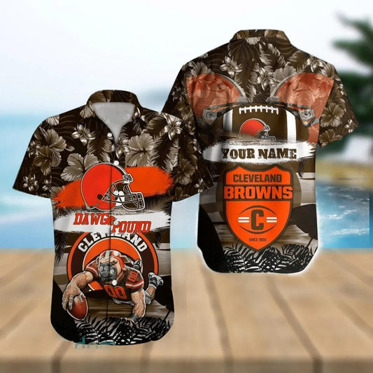 Custom Cleveland Browns NFL Mascot Hawaiian Shirt, NFL Hawaiian Shirt Moonbestprint