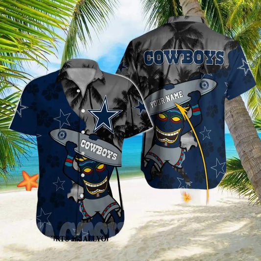 Custom Dallas Cowboys NFL Beach Unisex Full Printed Hawaiian Shirt, NFL Hawaiian Shirt Moonbestprint