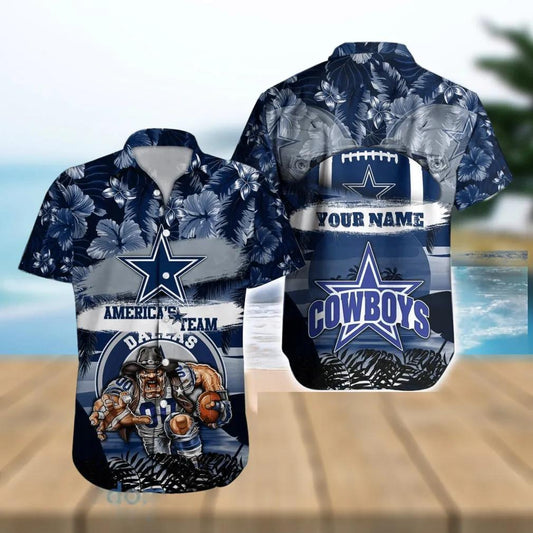 Custom Dallas Cowboys NFL Football Mascot Hawaiian Shirt, NFL Hawaiian Shirt Moonbestprint