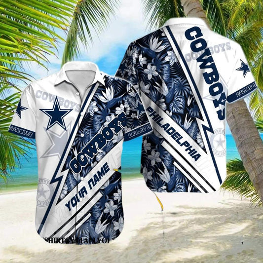 Custom Dallas Cowboys NFL Unisex Full Printed Hawaiian Shirt, NFL Hawaiian Shirt Moonbestprint