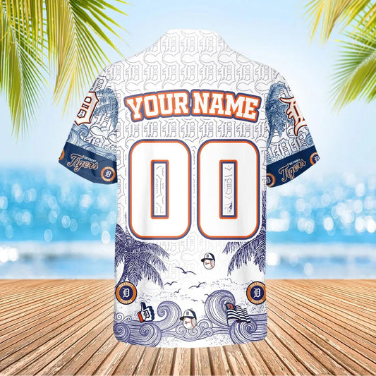 Custom Detroit Tigers Hawaiian Shirt, Detroit Tigers Aloha Shirt, MLB Hawaiian Shirt Moonbestprint