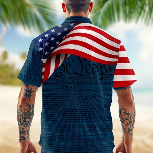 Custom Family Name Patriotic American Flag, 250 Years of Blessing God Hawaii Shirt, 250th Anniversary Gift Moonbestprint
