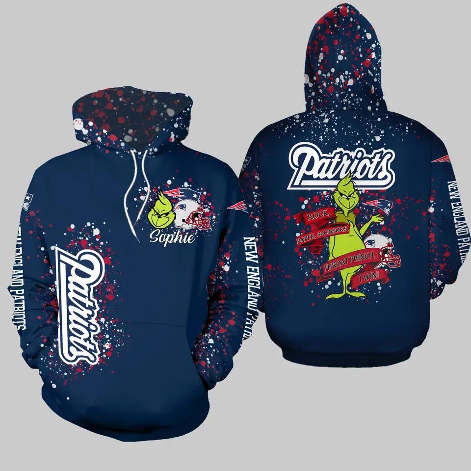 Custom Football New England Patriots Hoodie Leggings The funny Character 3D Hoodie, NFL Hoodie Moonbestprint