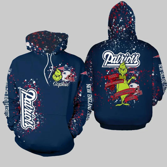Custom Football New England Patriots Hoodie Leggings The funny Character 3D Hoodie, NFL Hoodie Moonbestprint