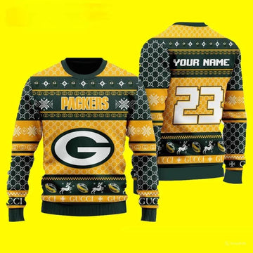 Custom Green Bay Packers Ugly Christmas Sweater, NFL Christmas Sweater Moonbestprint