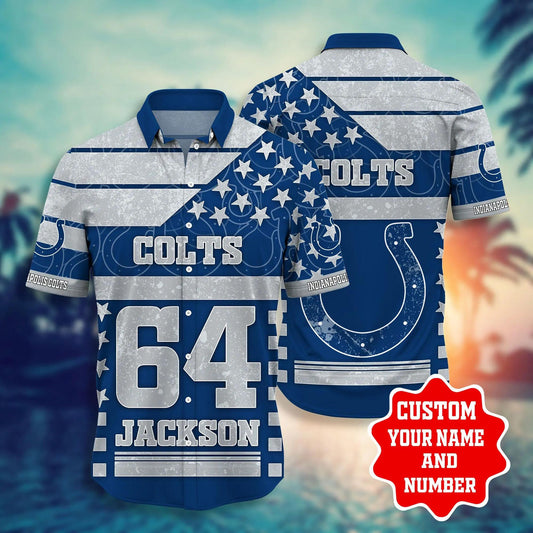 Custom Indianapolis Colts Star Hawaiian Shirt, NFL Hawaiian Shirt Moonbestprint