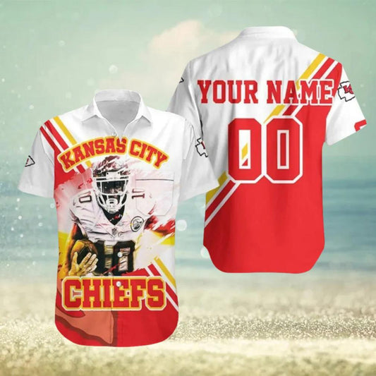 Custom Kansas City Chiefs Tyreek Hill 10 Hawaiian Shirt, NFL Hawaiian Shirt Moonbestprint