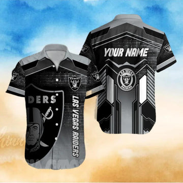 Custom Las Vegas Raiders Full Print Classic Hawaiian Shirt, NFL Hawaiian Shirt Moonbestprint