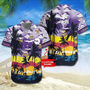 Custom Minnesota Vikings Football Aloha Summer Hawaiian Shirt, NFL Hawaiian Shirt Moonbestprint