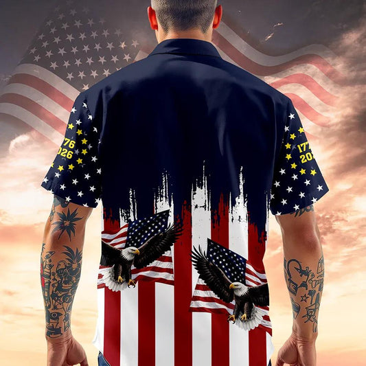 Custom Name America 250th Anniversary 1776-2026 Eagle Hawaii Shirt, 250th Anniversary Gift Moonbestprint