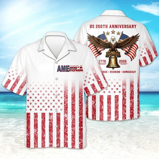 Custom Name Eagles 250th Birthday Independence - Reunion - Democracy Hawaii Shirt, 250th Anniversary Gift Moonbestprint