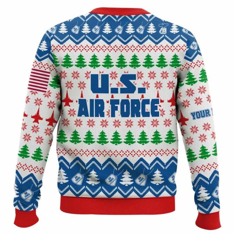 Custom Name Grinch x US Air Force Ugly Christmas Sweater, Grinch Holiday Sweater Moonbestprint