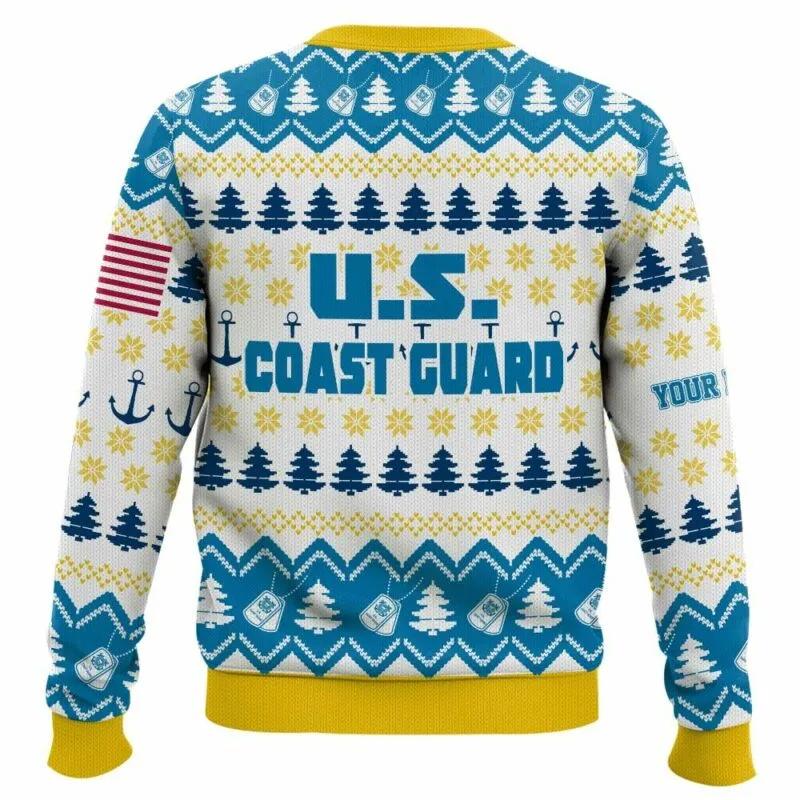 Custom Name Grinch x US Coast Guard Ugly Sweater, Grinch Holiday Sweater Moonbestprint