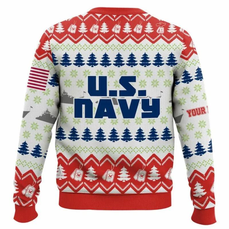 Custom Name Grinch x US Navy Ugly Christmas Sweater, Grinch Holiday Sweater Moonbestprint