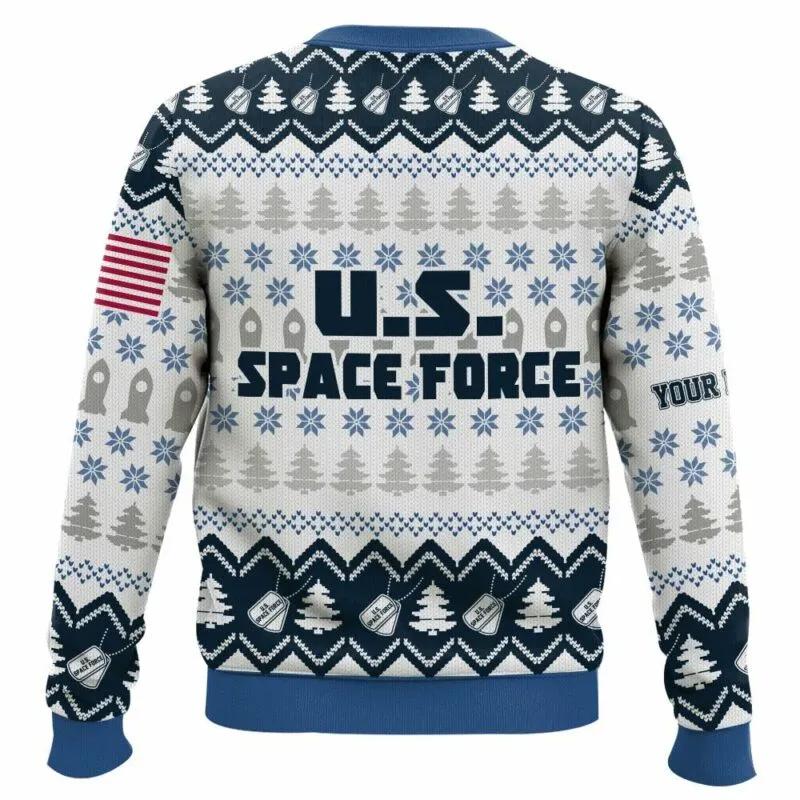 Custom Name Grinch x US Space Force Ugly Sweater, Grinch Holiday Sweater Moonbestprint