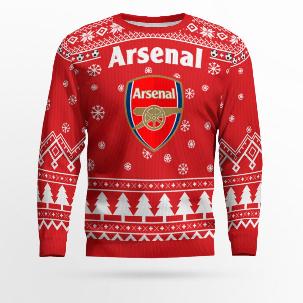 Custom Name & Number Arsenal Football Club Ugly Christmas Sweater 2025 – Moonbestprint