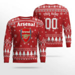 Custom Name & Number Arsenal Football Club Ugly Christmas Sweater 2025 – Moonbestprint