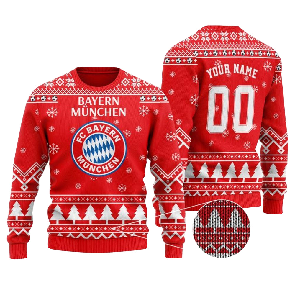 Custom Name & Number Bayern Munich Ugly Christmas Sweater 2025 – Moonbestprint